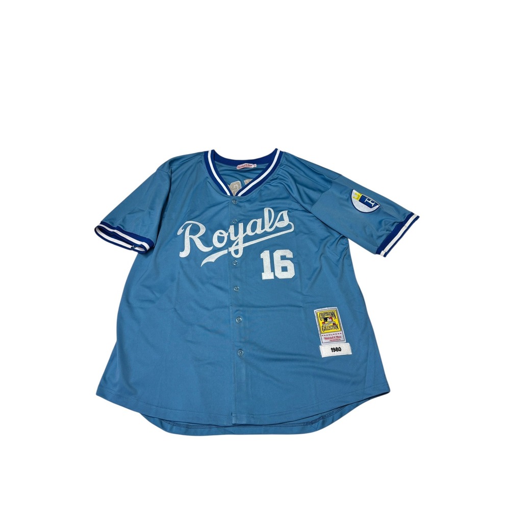 NWT Mitchell & Ness Bo Jackson Kansas City Royals 1980 Jersey Blue Mens 52 XXL